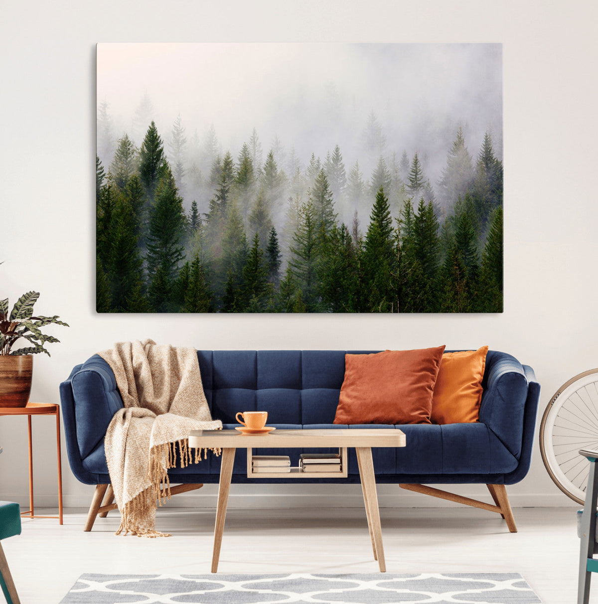 Forest Wall Art Canvas Print | Foggy Forest Wall Art | Pine