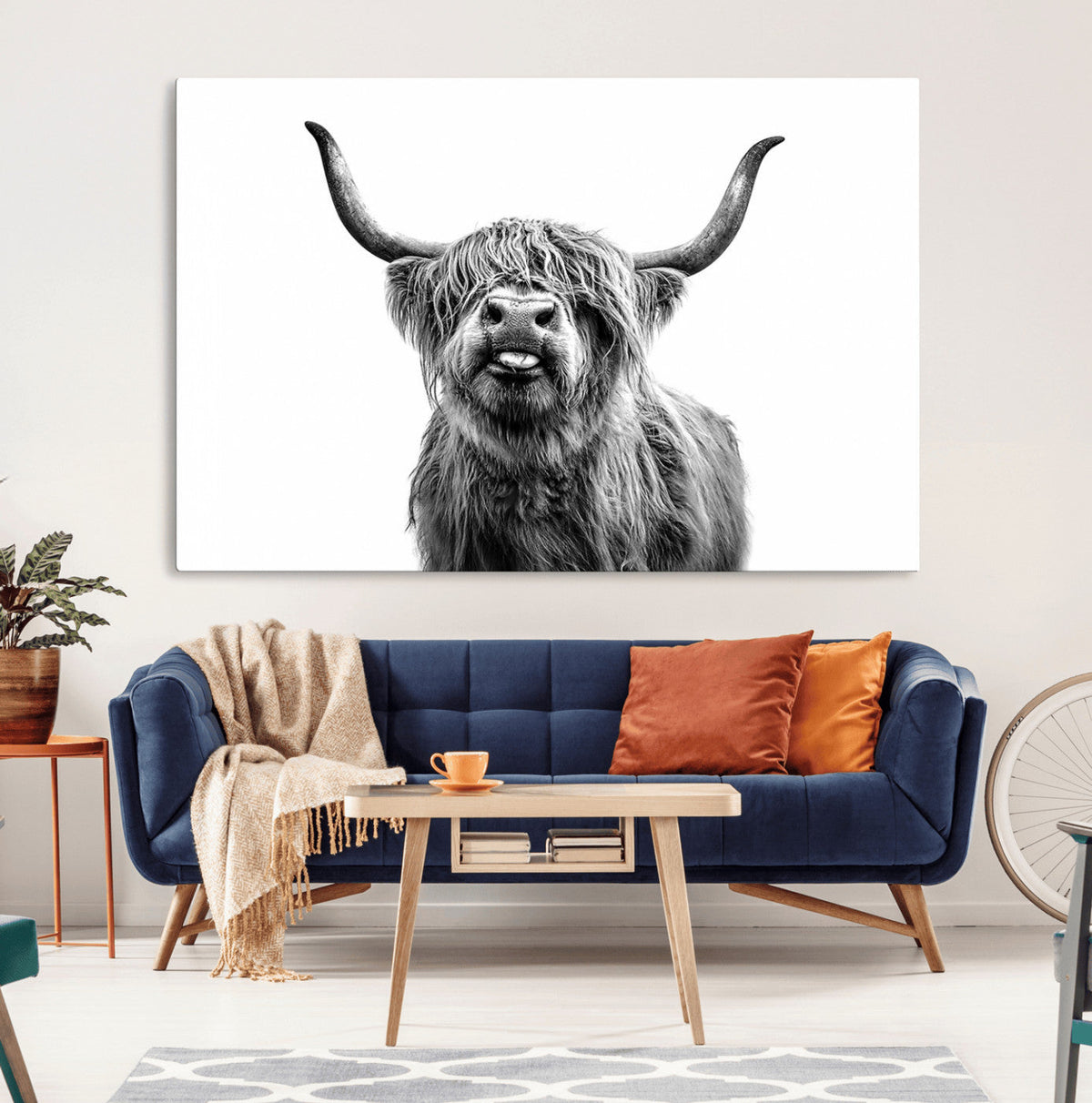 Fanny Scottish Highland Cow Cattle Art Print Farmhouse Wall