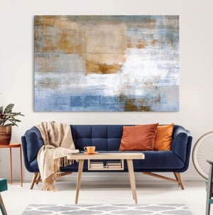 Blue Multi Panel Abstract Wall Art Canvas, Abstract Blue and