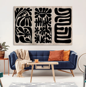 Canvas Print Wall Art Abstract Art Boho, Framed Boho Art