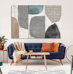 Canvas Print Wall Art Abstract Art Boho, Framed Boho Decor
