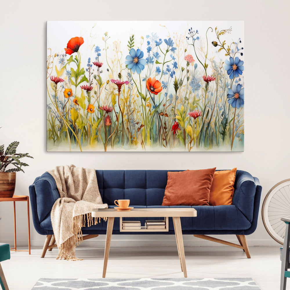 Colorful Wildflower Canvas Wall Art - Vibrant Floral