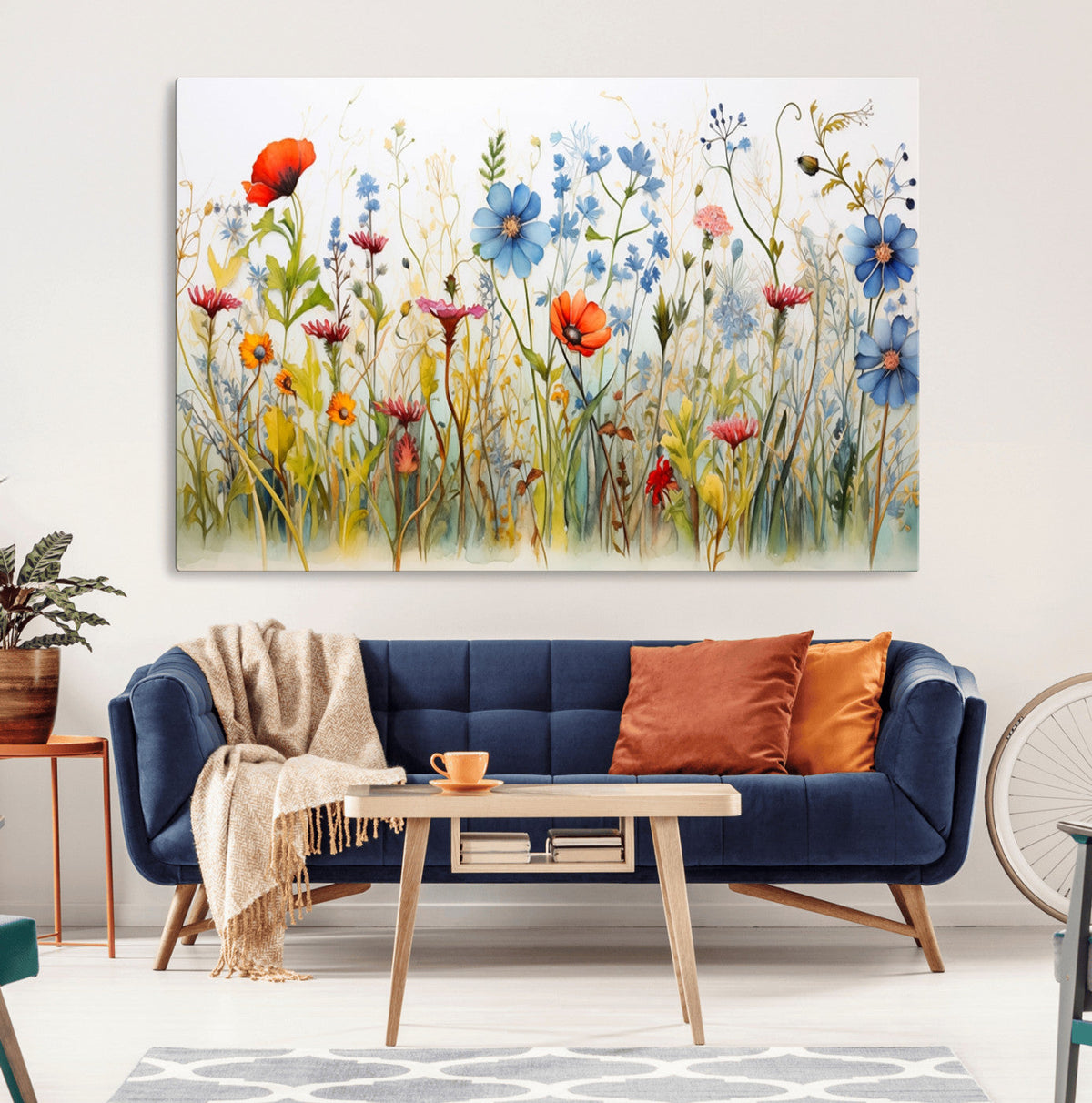 Colorful Wildflower Canvas Wall Art - Vibrant Floral