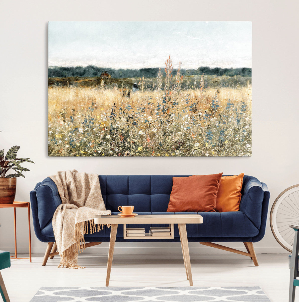 Wildflower Field Wall Art Canvas | Nature-Inspired Landscape