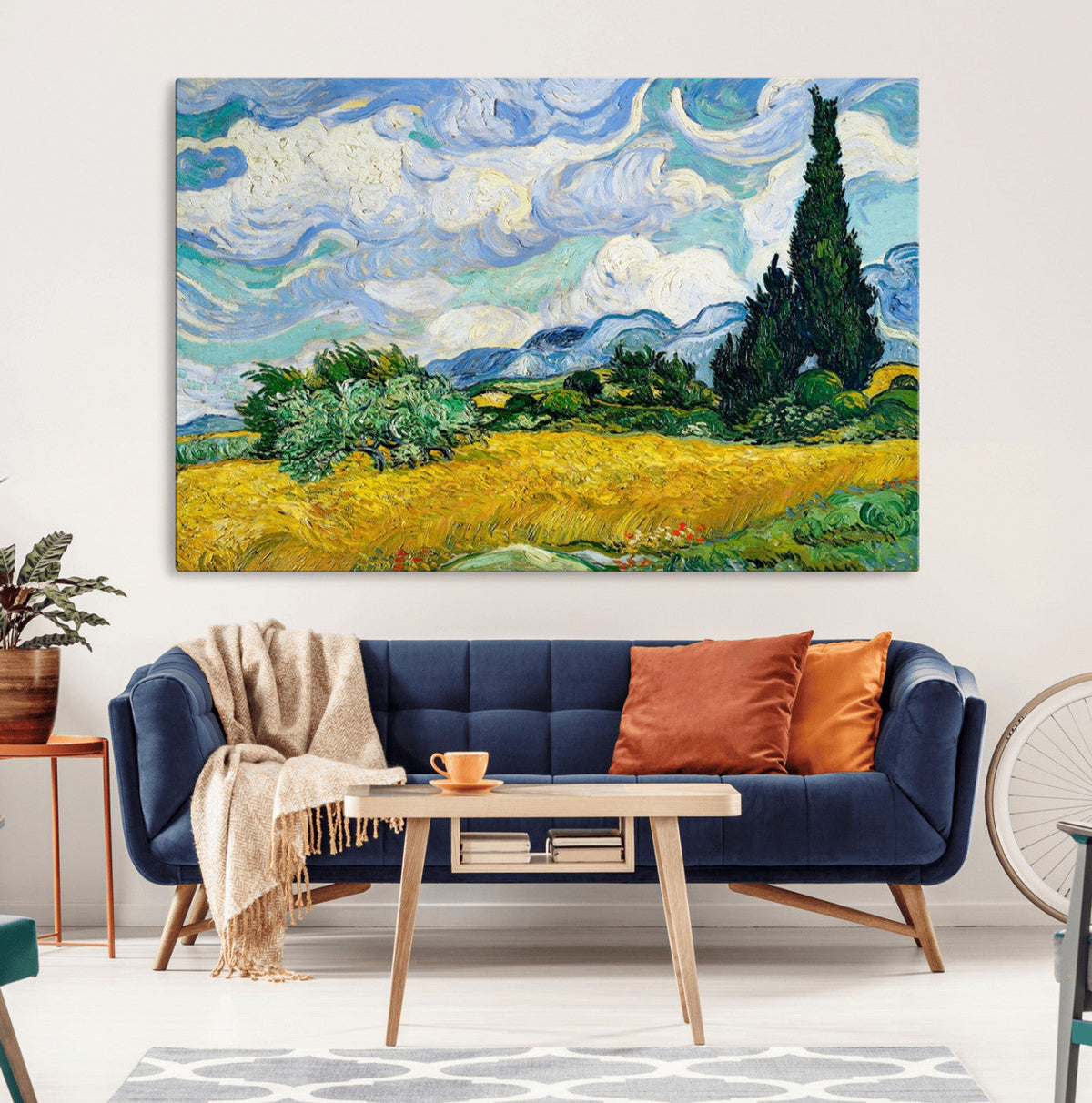 Wheatfield With Cypresses By Van Gogh Painting Wall Art
