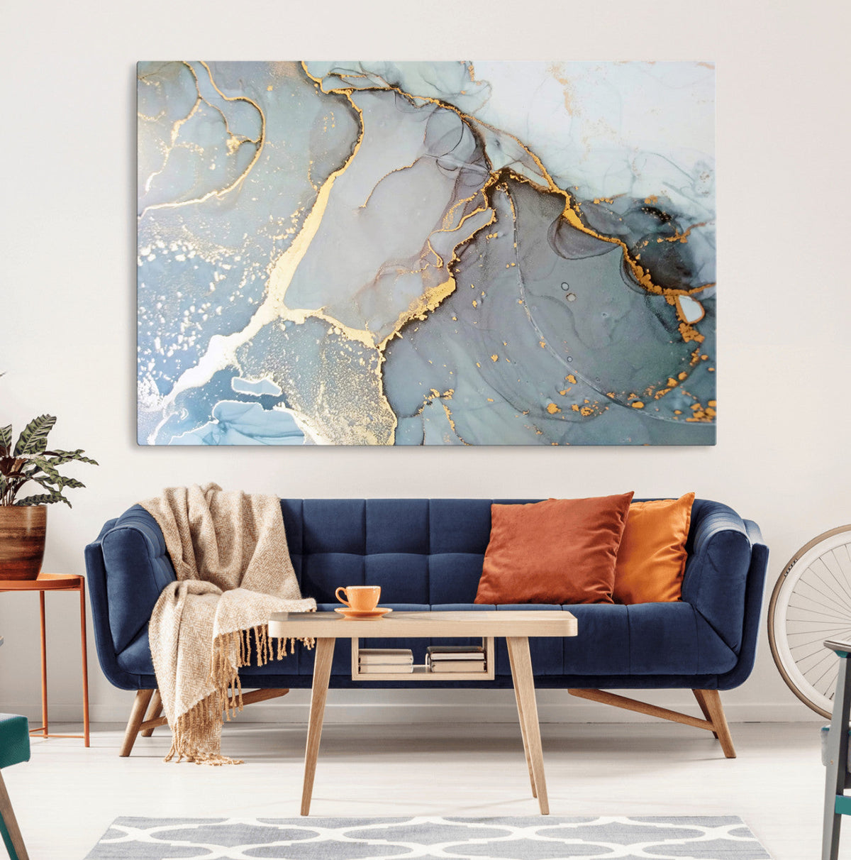Large Abstract Marble Wall Art Canvas Print for Living Room