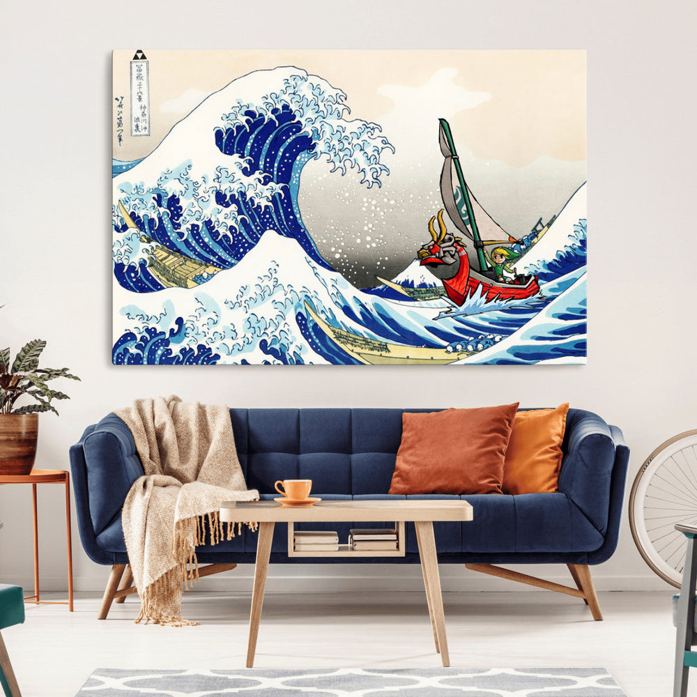 Katsushika Hokusai Kanagawa Giant Wave Wall Art Canvas Print
