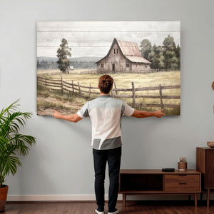 Rustic Farmhouse Barn Wall Art | 3-Panel Framed Gallery Wrap