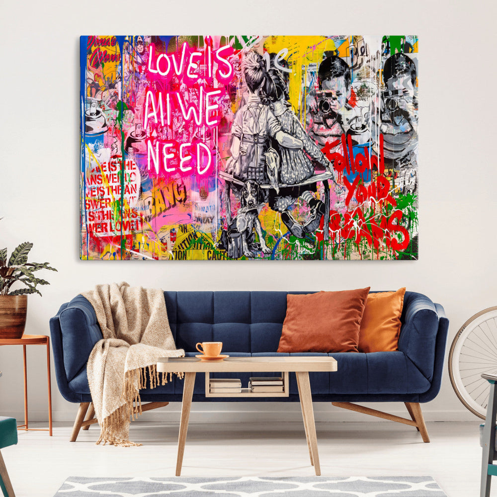 Follow Your Dreams & Love is All We Need Graffiti Street Art