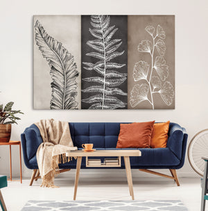 Minimalist Botanical Wall Art Canvas Print, Framed and Ready