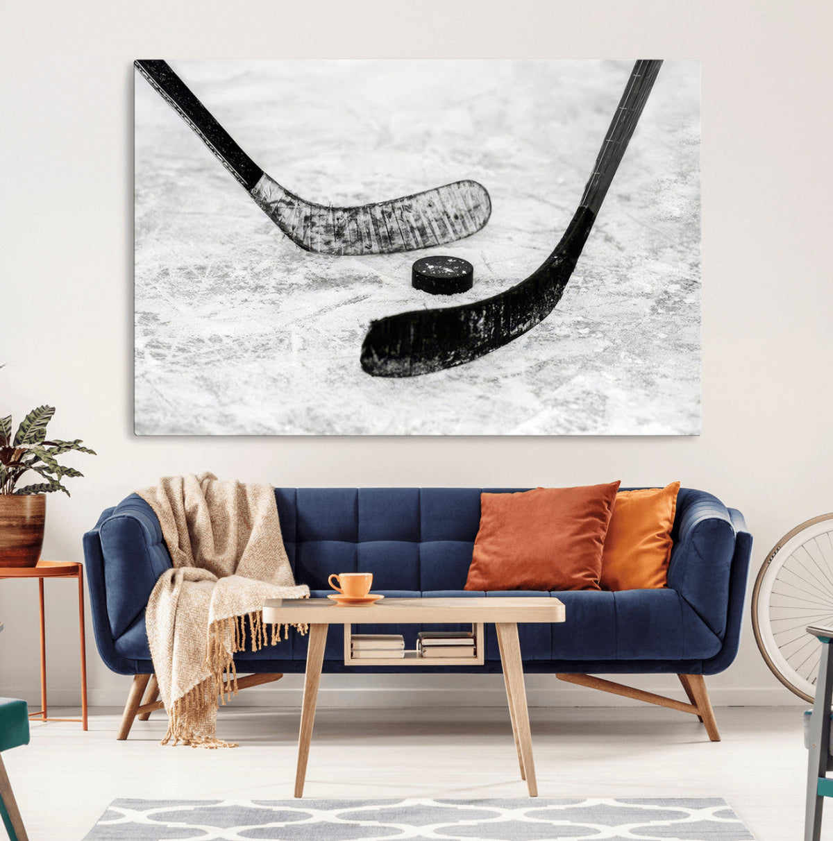 Winter Ice Hockey Sport Canvas Wall Art Print - Hockey Wall