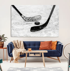 Winter Ice Hockey Sport Canvas Wall Art Print - Hockey Wall