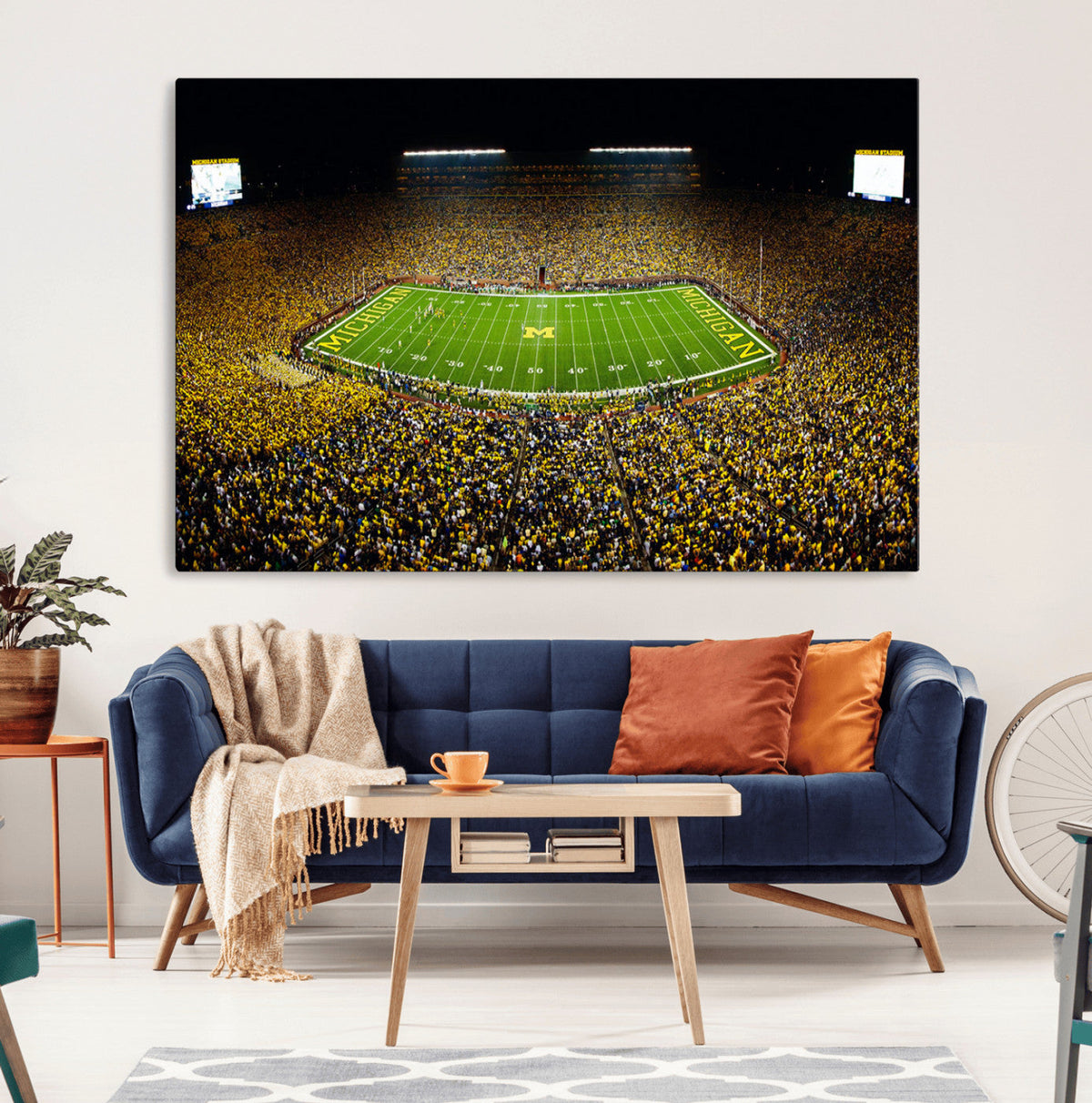 Stadium in Michigan Wall Art Canvas Print, Framed American