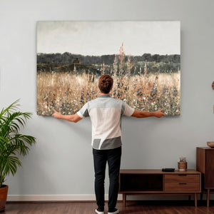 Rustic Field Landscape Wall Art Print, Giclee Canvas Wall