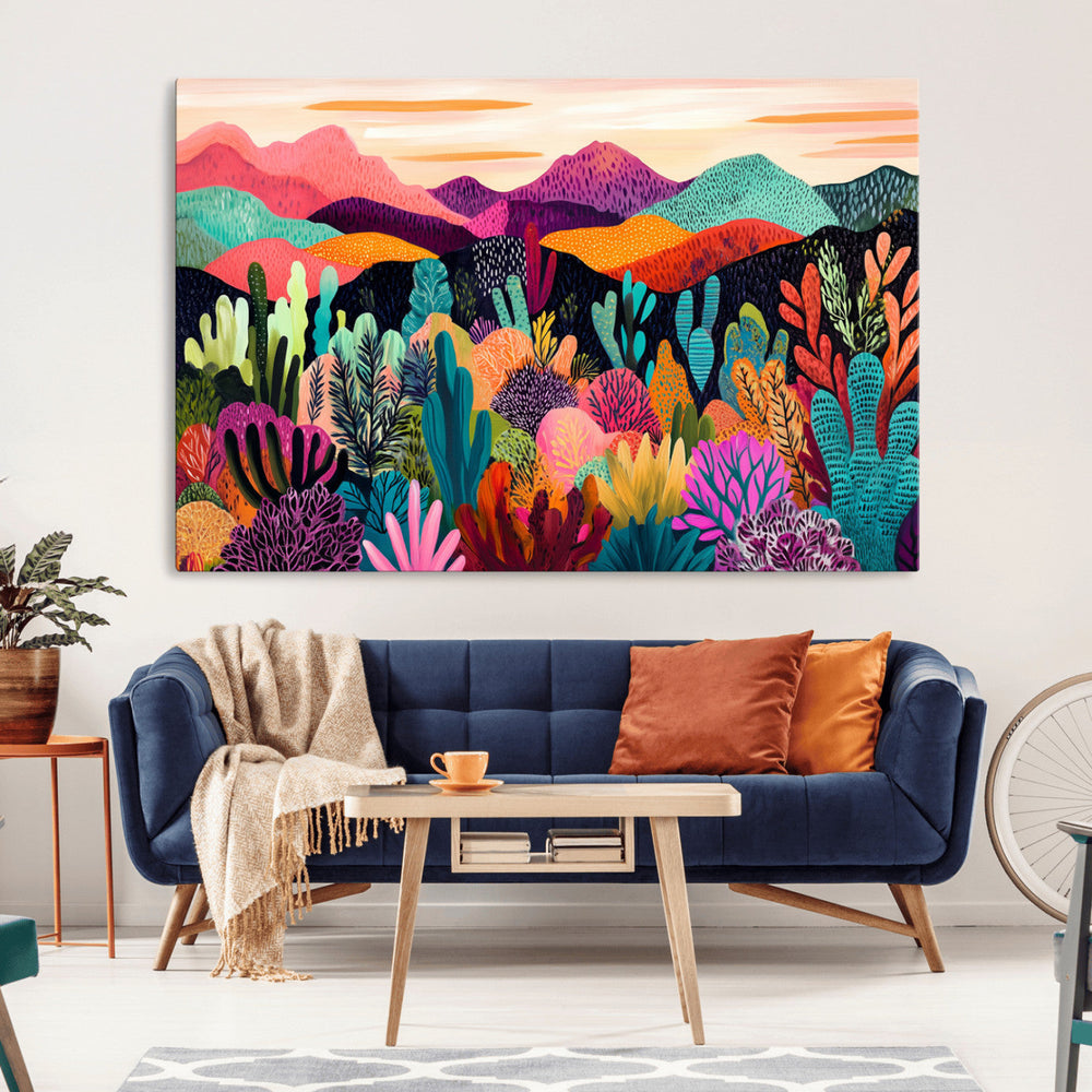 Abstract Kusama Print - Landscape Canvas Wall Art Print -