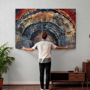 Abstract Tree Ring Wall Art Canvas Print