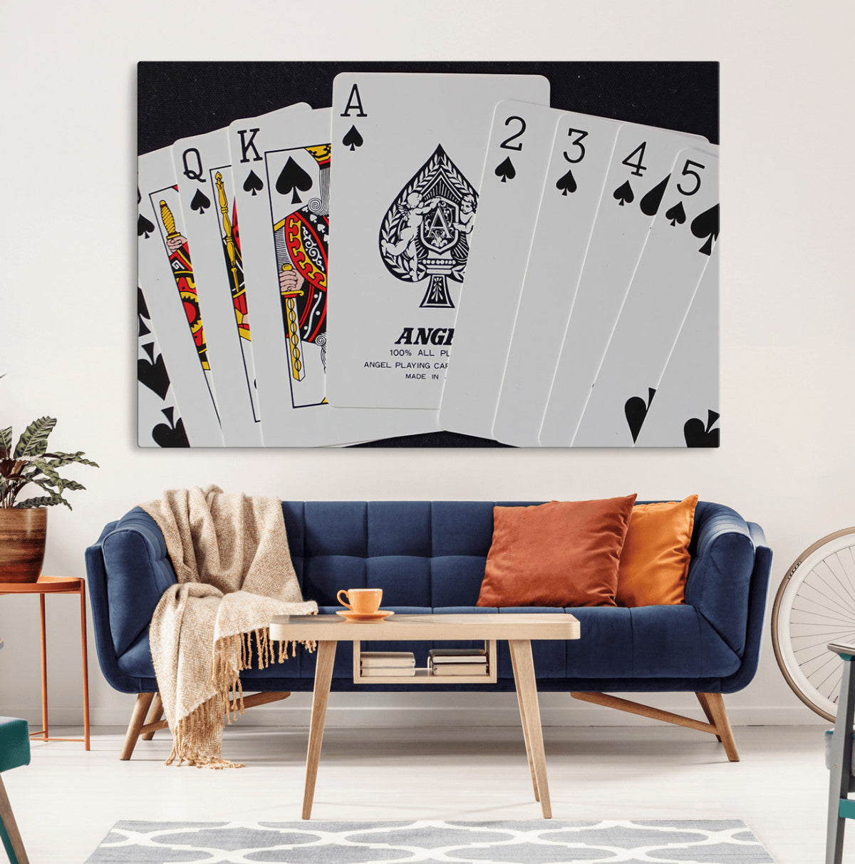 Poker Wall Art - Playing Cards Canvas Wall Art Print - Ace