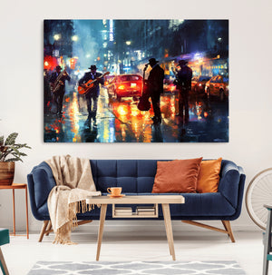 African American Jazz Canvas Wall Art Print – Abstract Music