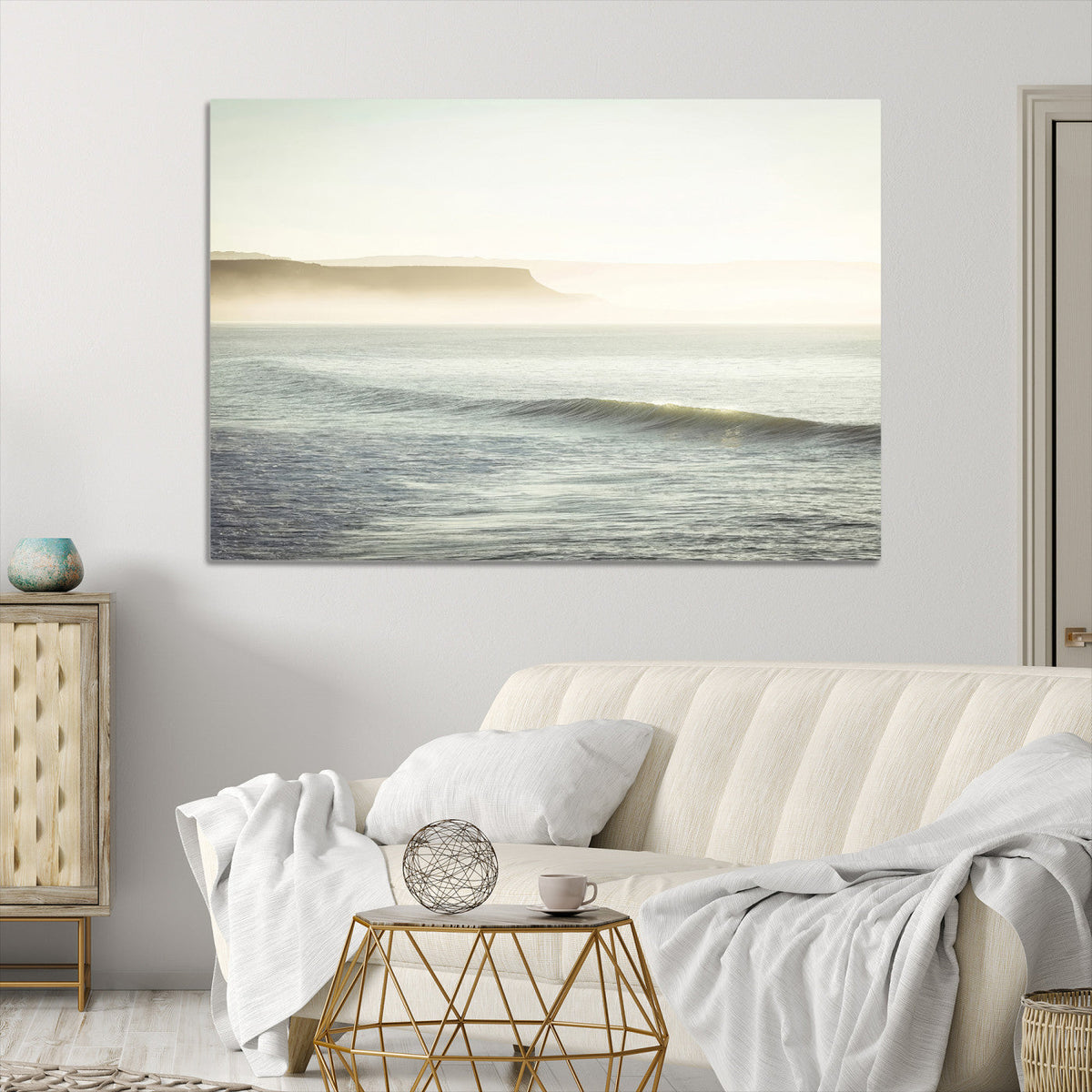 Coastal Cliffs Wall Art Canvas Print – Misty Ocean Seascape