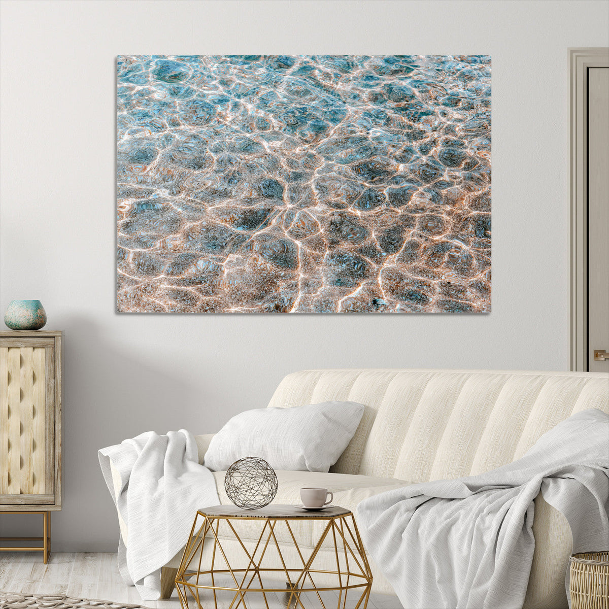Clear Water Wall Art Canvas Print – Framed Sunlit Ocean