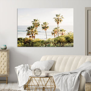 California Coast Palm Trees Wall Art Canvas Print – Framed