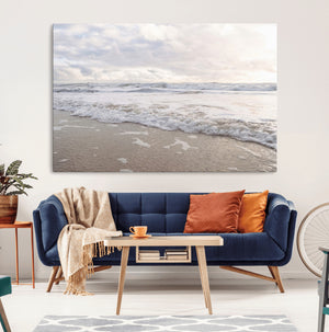 Ocean Waves Wall Art Canvas Print – Framed Coastal Shoreline