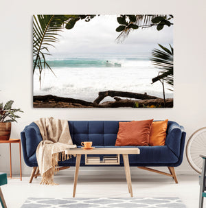 Tropical Surf Wall Art Canvas Print – Framed Palm Tree View