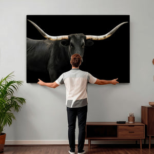 Longhorn Cattle Wall Art Canvas Print – Framed Texas Ranch
