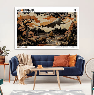 Modern Japanese Wall Art Canvas Print – Framed Abstract
