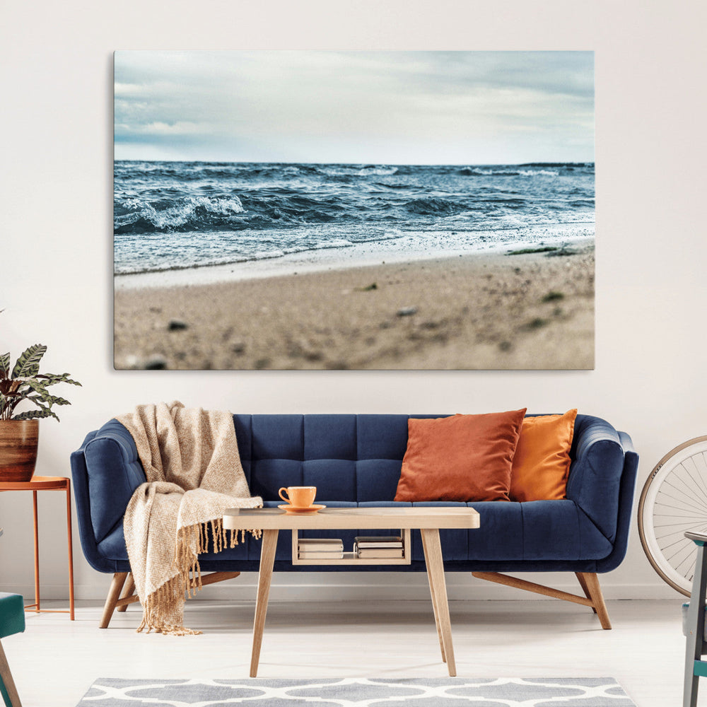 Ocean Wall Art Canvas Print – Framed Moody Seascape Coastal