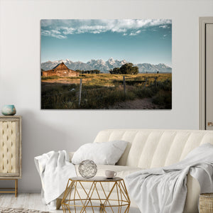 Rustic Farmhouse Wall Art Canvas Print – Teton Range Mormon