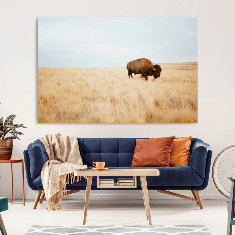 Buffalo Wall Art Canvas Print – Framed Western Wildlife