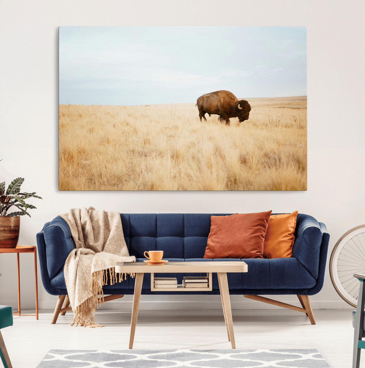 Buffalo Wall Art Canvas Print – Framed Western Wildlife