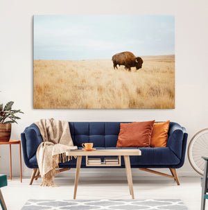 Buffalo Wall Art Canvas Print – Framed Western Wildlife