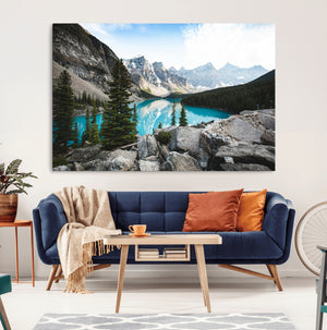 Canadian Rockies Wall Art Canvas Print – Framed Mountain