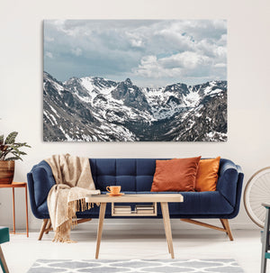 Snowy Peaks Wall Art Canvas Print – Alpine Wilderness