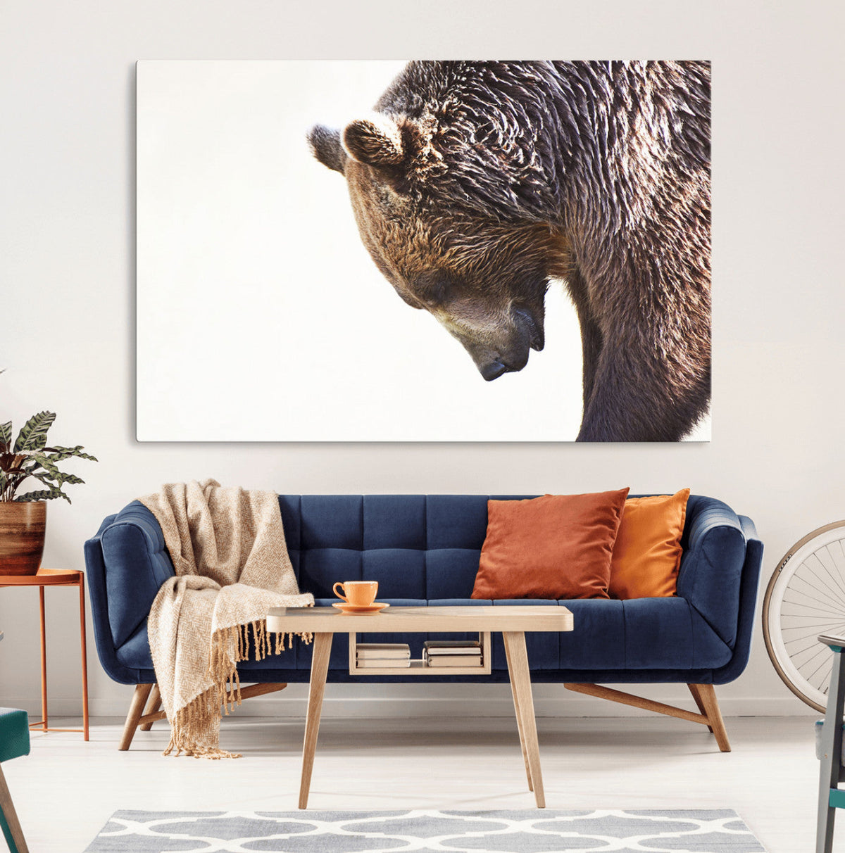Grizzly Bear Canvas Wall Art Print – Framed Wildlife Nature