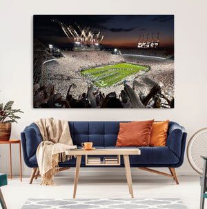 Penn State Stadium Wall Art – White Out Football Game Canvas