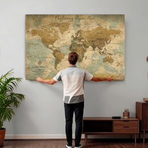 Personalized Custom World Map Wall Art Print – Add Your