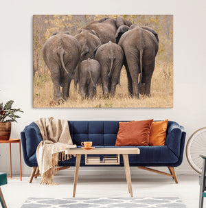 Wild Elephant Wall Art Canvas Print