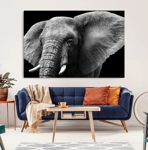 Big Elephant Close Up Wall Art Canvas Print