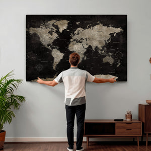 Detailed World Map Wall Art Print - Large Framed World Map