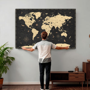 World Map Canvas Print – Detailed Map of the World Wall Art