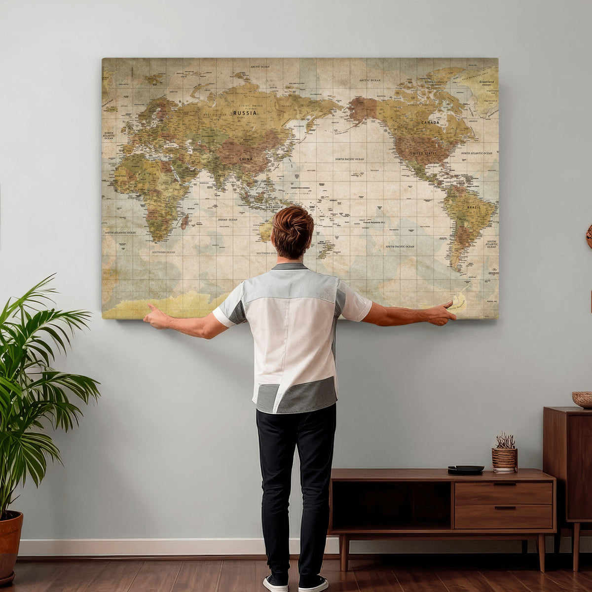 World Map Canvas Print – Detailed Map of the World Wall Art