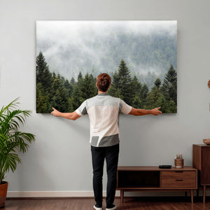 Misty Mountain Forest Wall Art Canvas Print