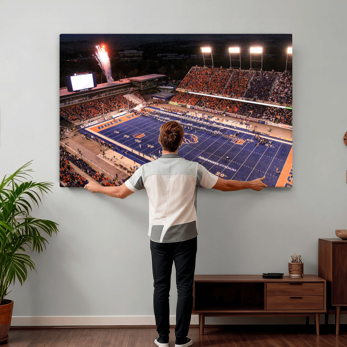Boise State Stadium Large Wall Art Canvas Print for Living