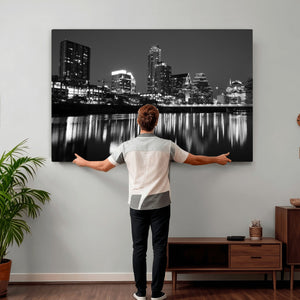 Austin Skyline Wall Art Canvas Print, Austin Downtown Night