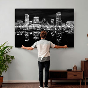 Baltimore Skyline Wall Art Canvas Print, Baltimore Downtown