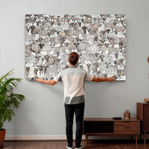 Abstract Texas Cow Wall Art Canvas Print - Farm Longhorn