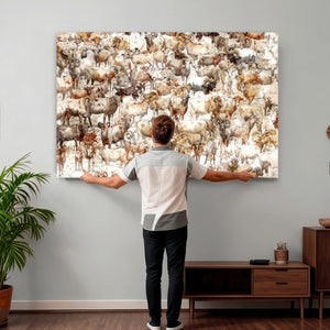 Farmhouse Bighorn Sheep Wall Art Canvas Print - Abstract